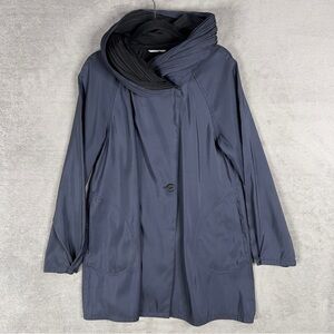 MYCRA PAC Donatella Reversible Travel Raincoat Women's Medium Hooded Made In USA